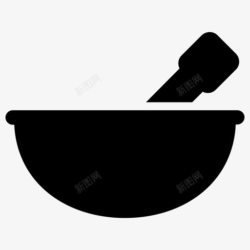 研钵和杵阿育吠陀碗图标svg_新图网 https://ixintu.com 医药 卫生保健 研钵和杵 碗 阿育吠陀