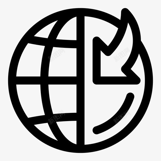 行星箭头地球图标svg_新图网 https://ixintu.com 内部 地球 箭头 纯线条 行星