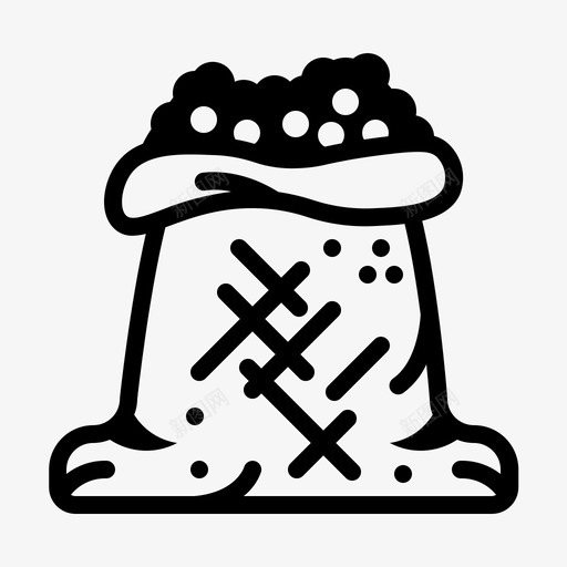 麻袋咖啡胡椒图标svg_新图网 https://ixintu.com 厨房调味料 咖啡 胡椒 调味料 香料 麻袋