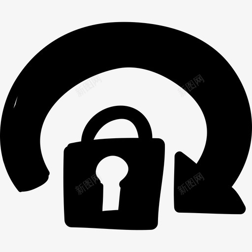 带箭头的挂锁安全手绘网络应用程序图标svg_新图网 https://ixintu.com 安全 带箭头的挂锁 手绘网络应用程序