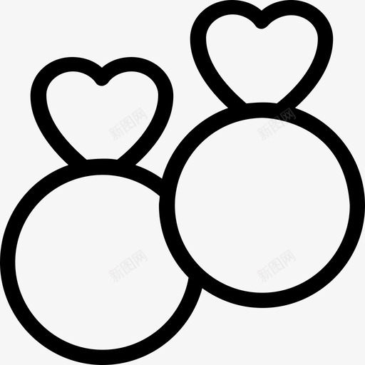 结婚戒指订婚戒指婚姻图标svg_新图网 https://ixintu.com 婚姻 浪漫 爱情和结婚线图标 结婚戒指 订婚戒指
