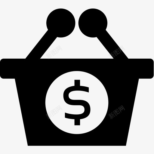 购物篮生意美元图标svg_新图网 https://ixintu.com 生意 美元 购物篮 钱