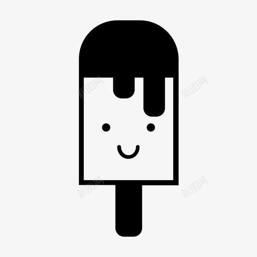 微笑冰淇淋棒冷甜点图标svg_新图网 https://ixintu.com 冰棒 冷 微笑冰淇淋棒 快乐 甜点