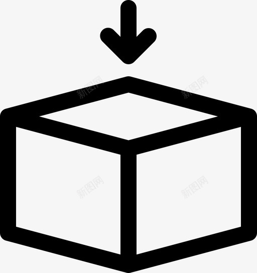 方框填充六面体图标svg_新图网 https://ixintu.com 六面体 动词和箭头 填充 插入 放置 方框 结算
