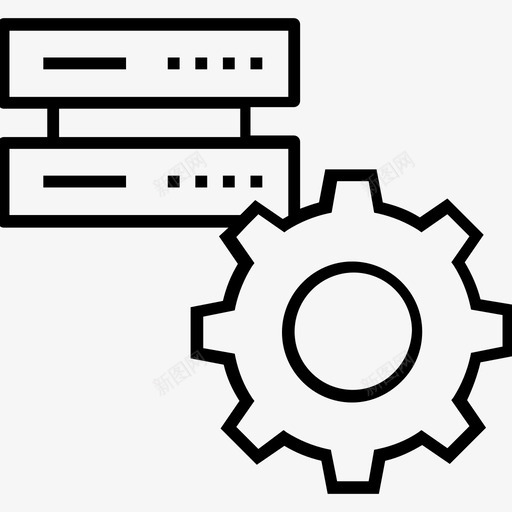 数据库开发齿轮首选项图标svg_新图网 https://ixintu.com 1400网页和搜索引擎优化平面线图标 数据库开发 服务器 设置 首选项 齿轮