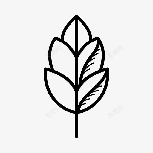 枝草本叶图标svg_新图网 https://ixintu.com 叶 枝 植物 自然 草本