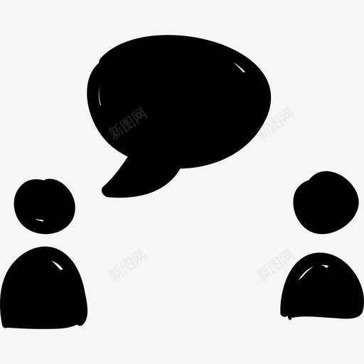 聊天剪影人物手绘网络应用程序图标svg_新图网 https://ixintu.com 人物 手绘网络应用程序 聊天剪影
