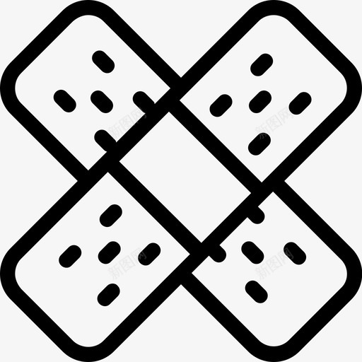 绷带创可贴急救图标svg_新图网 https://ixintu.com 创可贴 医疗线图标 受伤 急救 石膏 绷带