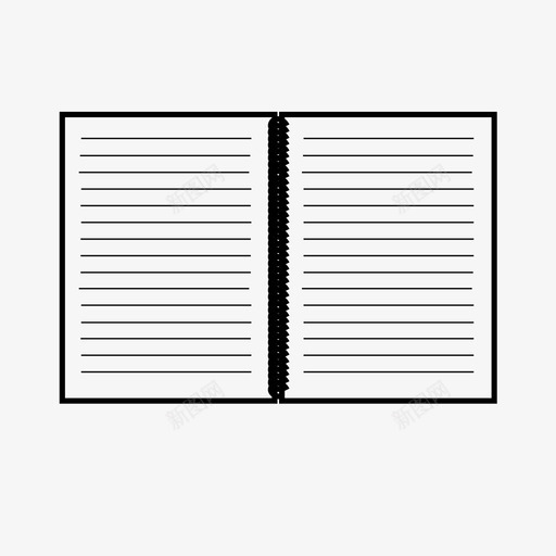 打开笔记本装订笔记图标svg_新图网 https://ixintu.com 办公用品 打开笔记本 笔记 装订 阅读