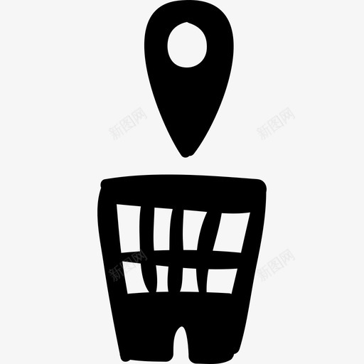 购物篮位置标记商业手绘网络应用图标svg_新图网 https://ixintu.com 商业 手绘网络应用 购物篮位置标记