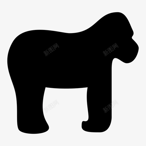 大猩猩野生动物图标svg_新图网 https://ixintu.com 大猩猩野生动物