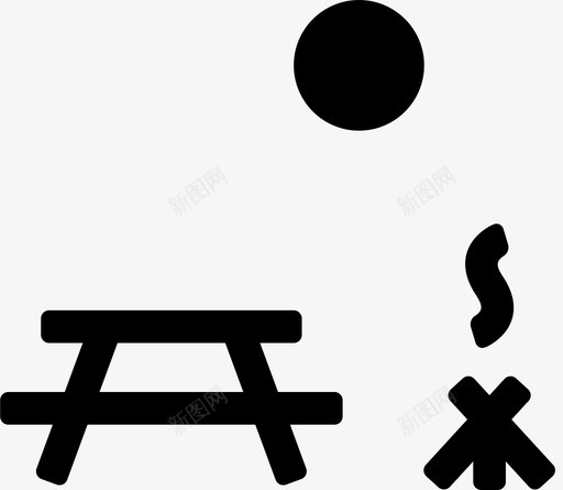 桌子篝火花园图标svg_新图网 https://ixintu.com 天气景观 户外 桌子 篝火 花园 阳光 风景