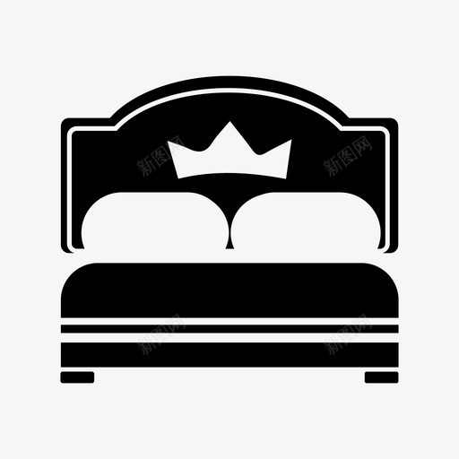 床床垫晚上图标svg_新图网 https://ixintu.com 床 床垫 晚上 睡觉
