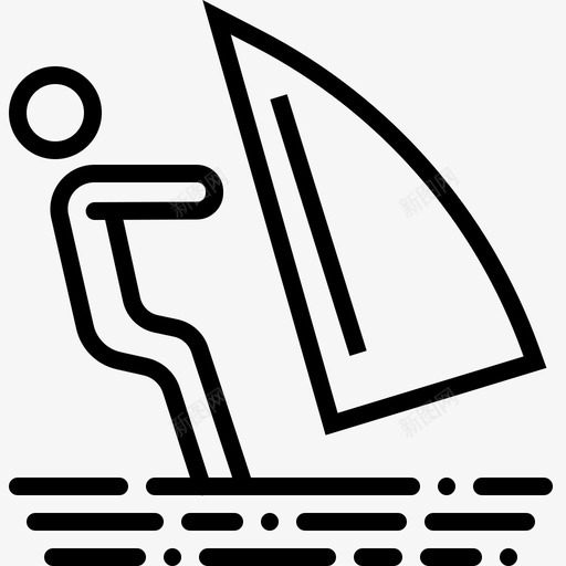 滑雪度假夏季图标svg_新图网 https://ixintu.com 冲浪 夏季 度假 水上运动 滑雪