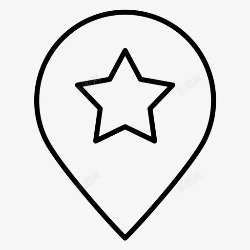 位置地标地图针图标svg_新图网 https://ixintu.com 位置 地图针 地标 星 标记