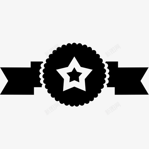 丝带星星奖章图标svg_新图网 https://ixintu.com 丝带 奖章 星星