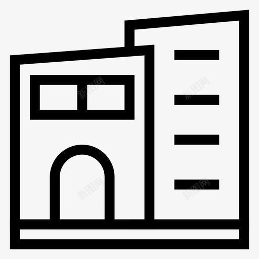 建筑商业广场图标svg_新图网 https://ixintu.com 商业 城镇 广场 建筑 建筑房地产线图标 物业