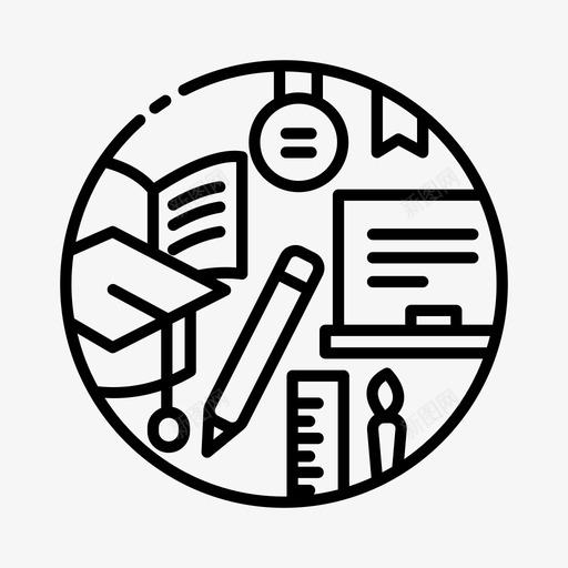 教育学术学习图标svg_新图网 https://ixintu.com 学习 学术 学校 教育 类别图标