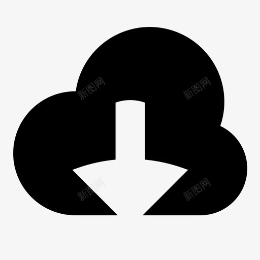 云文件图标svg_新图网 https://ixintu.com 下载 云 保存 存储 小黑体填充 文件