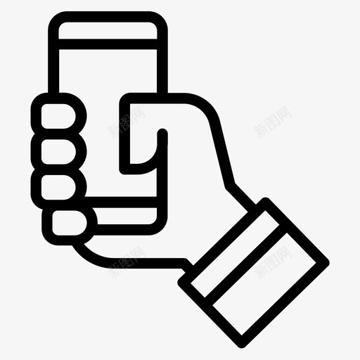 手持智能手机抓取用户图标svg_新图网 https://ixintu.com 手持智能手机 抓取 用户