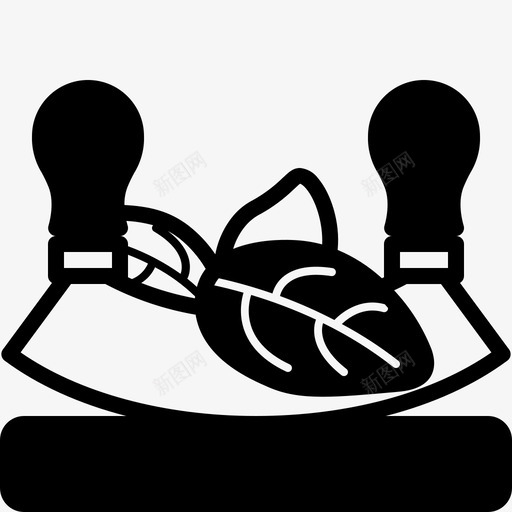 草药刀刀片砧板图标svg_新图网 https://ixintu.com 刀片 切割 砧板 美味烹饪雕文 草药 草药刀