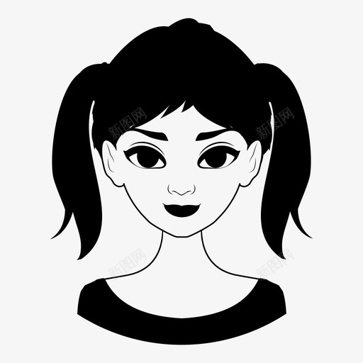 女人头发风格图标svg_新图网 https://ixintu.com 头发 女人 风格