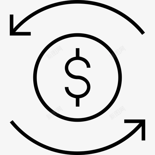 货币兑换美元外币图标svg_新图网 https://ixintu.com 600金融平面线图标 外币 美元 货币估值 货币兑换