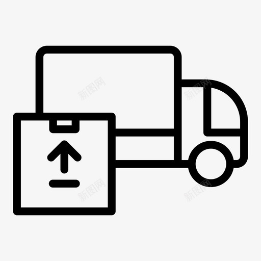 送货车货物船运图标svg_新图网 https://ixintu.com 船运 货物 车辆 运输 运输物流 送货车