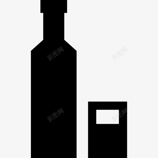 酒瓶和玻璃杯食品poi食品图标svg_新图网 https://ixintu.com poi食品 酒瓶和玻璃杯 食品