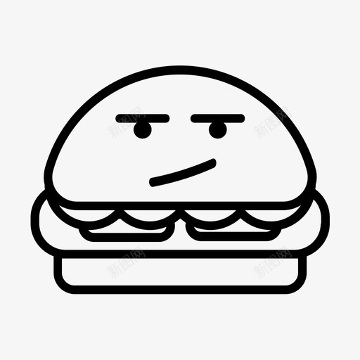 愤怒的汉堡无聊表情符号图标svg_新图网 https://ixintu.com 心烦 快餐 愤怒的汉堡 无聊 汉堡 表情符号