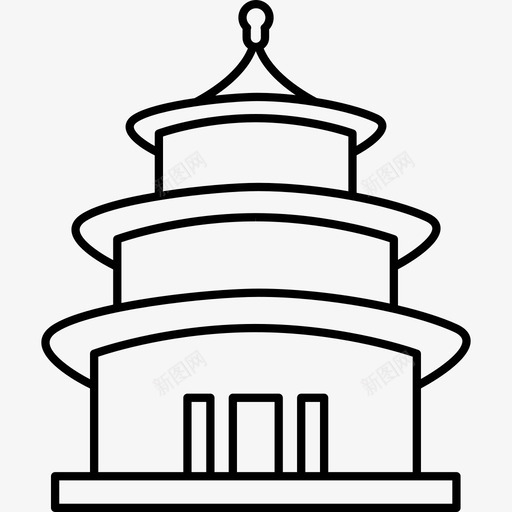 北京天坛古迹古迹3处图标svg_新图网 https://ixintu.com 北京天坛 古迹 古迹3处