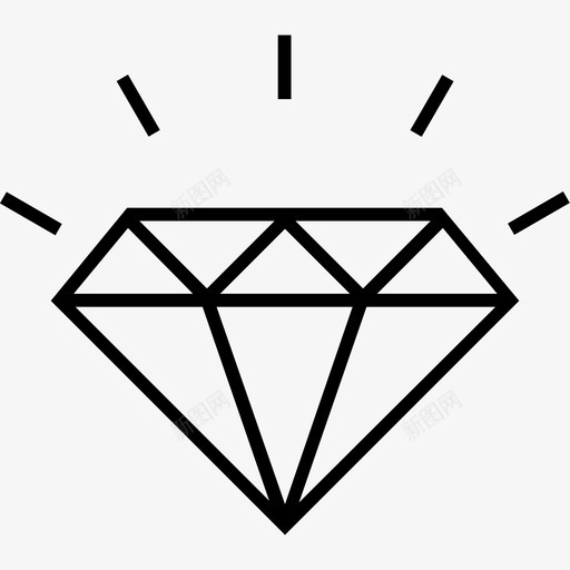 钻石明亮宝石图标svg_新图网 https://ixintu.com 600金融平面线图标 宝石 明亮 珠宝 钻石