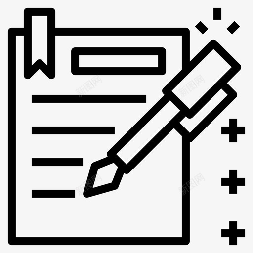 便笺纸笔图标svg_新图网 https://ixintu.com 优先级 便笺 活动 笔 纸