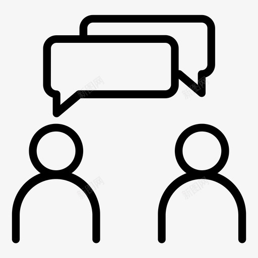 对话聊天信息图标svg_新图网 https://ixintu.com 人物 信息 对话 聊天 谈话 通用电线图标包