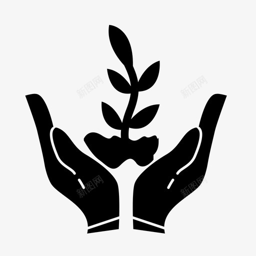 手栽植物生长植株图标svg_新图网 https://ixintu.com 发芽 手栽 植株 植物生长