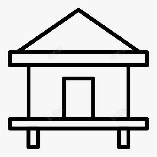家海滩房子图标svg_新图网 https://ixintu.com 假日标志 家 房子 海滩