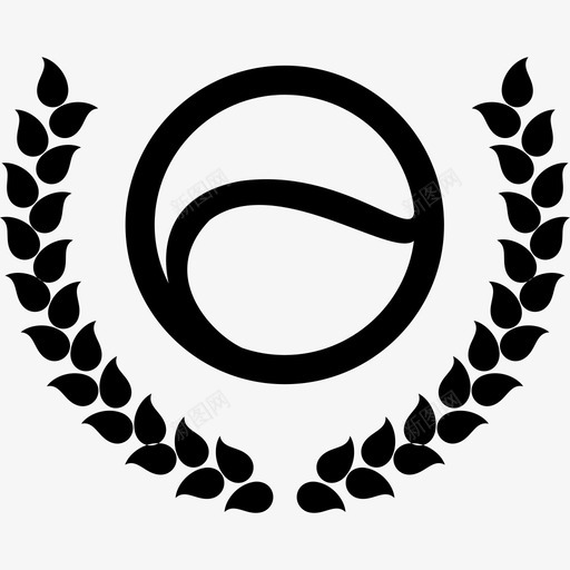 网球冠军花环桂冠劳伦图标svg_新图网 https://ixintu.com 体育 劳伦 桂冠 网球冠军花环