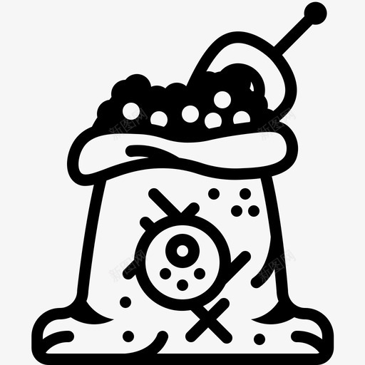 麻袋咖啡胡椒图标svg_新图网 https://ixintu.com 厨房调味料 咖啡 胡椒 调味料 香料 麻袋