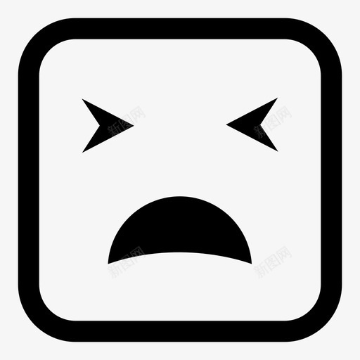 痛苦表情笑脸图标svg_新图网 https://ixintu.com 方形 痛苦 笑脸 表情 表情符号