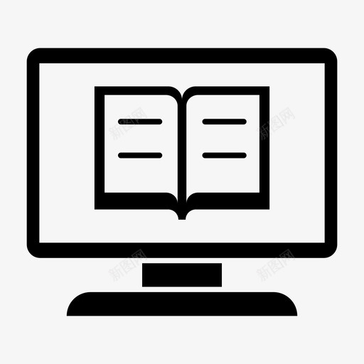 在线学习课堂计算机图标svg_新图网 https://ixintu.com 在线 在线学习 教育 计算机 课堂 课本 阅读