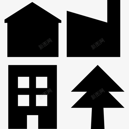 建筑轮廓和树木建筑景点建筑图标svg_新图网 https://ixintu.com 建筑 建筑轮廓和树木 景点建筑