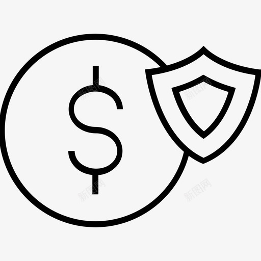 盾商业保护美元图标svg_新图网 https://ixintu.com 600金融平面线图标 保护盾 商业保护 盾 美元 货币保护