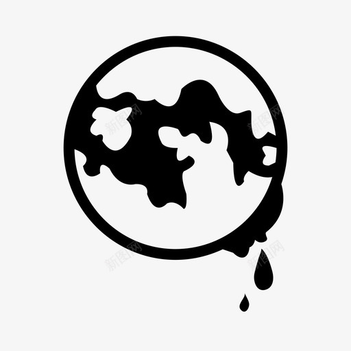 地球融化气候变化全球变暖图标svg_新图网 https://ixintu.com 全球变暖 地球融化 气候变化