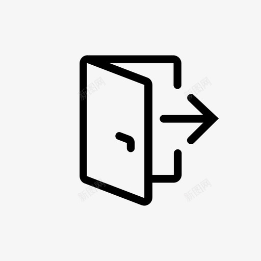退出半开门图标svg_新图网 https://ixintu.com 半开 退出 逃生 门