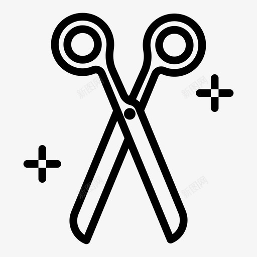 剪刀理发工具图标svg_新图网 https://ixintu.com 剪刀 工具 理发