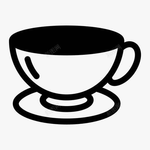 茶杯咖啡玻璃杯图标svg_新图网 https://ixintu.com 咖啡 玻璃杯 茶杯
