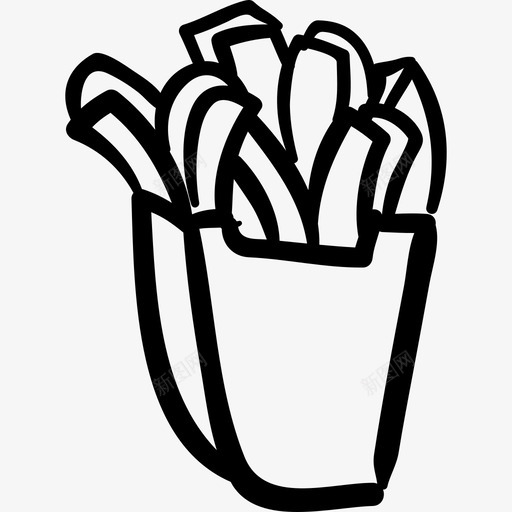 薯条包食物手工烹饪图标svg_新图网 https://ixintu.com 手工烹饪 薯条包 食物