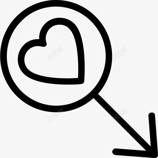 恋爱中的男人性别心图标svg_新图网 https://ixintu.com 心 性别 恋爱中的男人 情人节 爱情和结婚线图标 男人