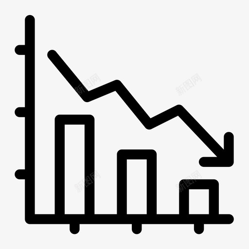 减少箭头条形图图标svg_新图网 https://ixintu.com 业务 减少 向下 图形 条形图 箭头