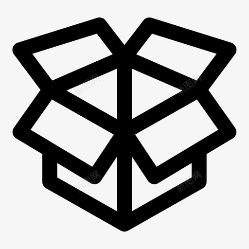 立方体盒子纸箱打开图标svg_新图网 https://ixintu.com 包装 打开 立方体盒子 纸箱
